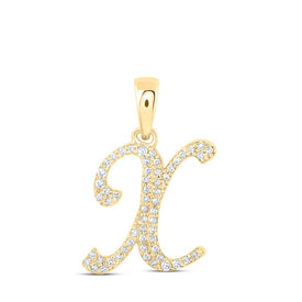 Elegant Diamond X Initial Pendant - Personalized 10kt Yellow Gold Necklace with Dazzling Diamonds - Splendid Jewellery