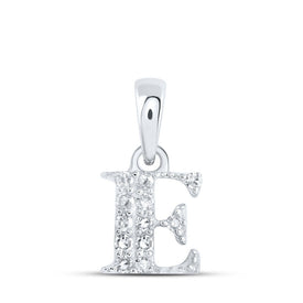 Elegant Elegance: 10kt White Gold Diamond Initial Pendant - Splendid Jewellery