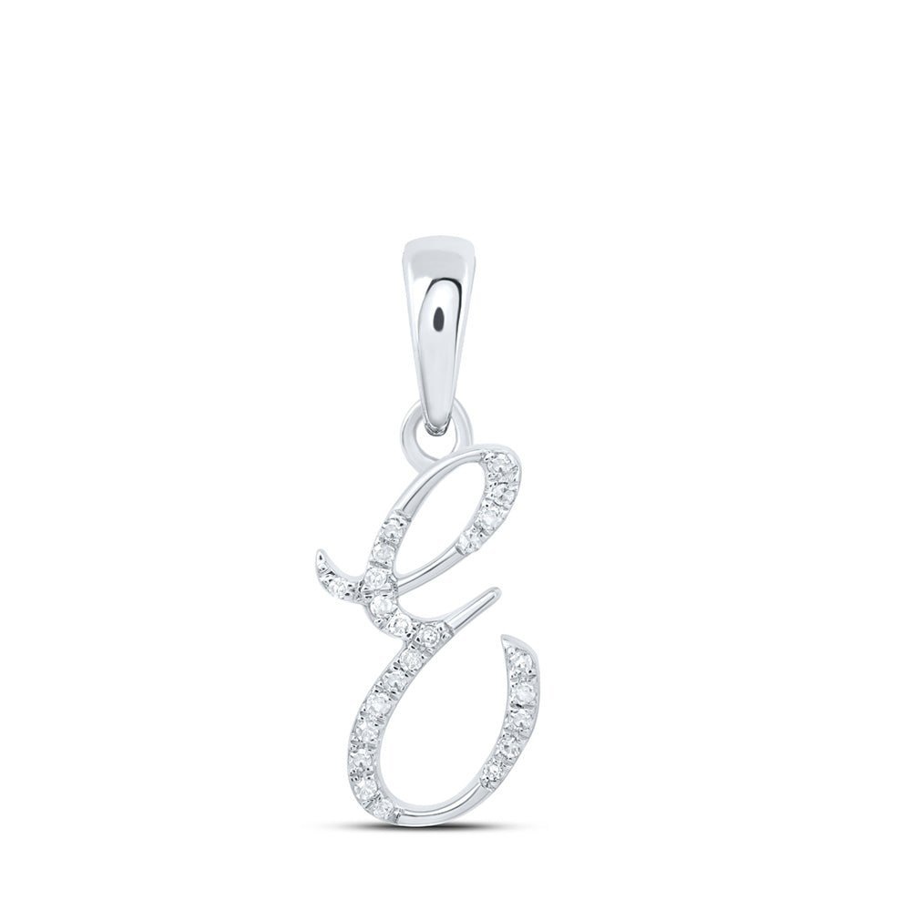 Elegant Elegance: 10kt White Gold Diamond Initial Pendant - Splendid Jewellery