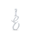 Elegant Elegance: 10kt White Gold Diamond Initial Pendant - Splendid Jewellery