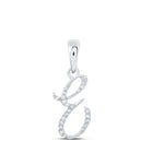 Elegant Elegance: 10kt White Gold Diamond Initial Pendant - Splendid Jewellery