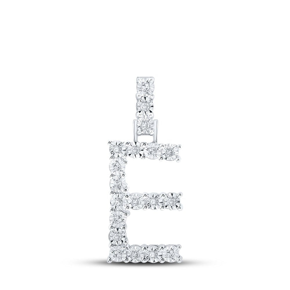 Elegant Elegance: 10kt White Gold Diamond Initial Pendant - Splendid Jewellery