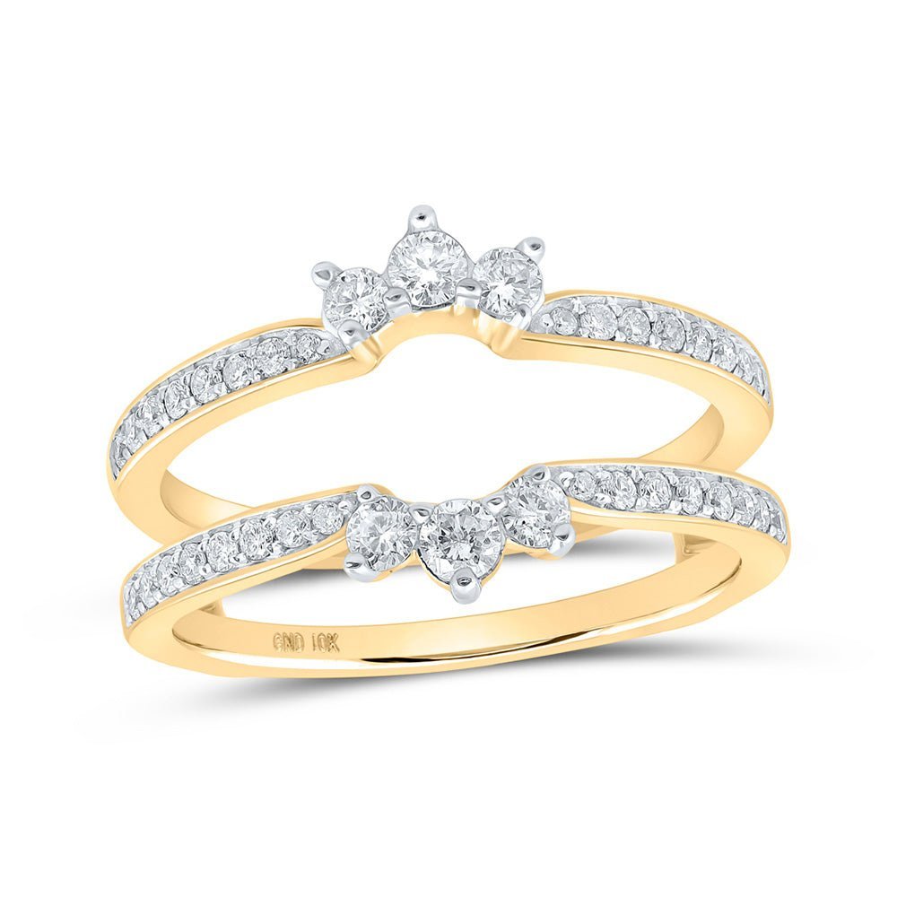 Elegant Embrace 10kt Yellow Gold Diamond Wrap Enhancer Wedding Band - Splendid Jewellery