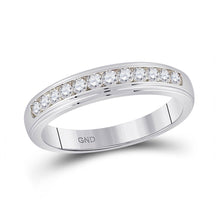 Load image into Gallery viewer, Elegant Essence 10kt White Gold Men's Round Diamond Wedding Channel - Set Band Ring 1/2 Cttw - Splendid Jewellery