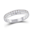 Elegant Essence 10kt White Gold Men's Round Diamond Wedding Channel - Set Band Ring 1/2 Cttw - Splendid Jewellery
