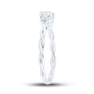 Elegant Essence 14kt White Gold Princess Diamond 3 - stone Bridal Wedding Engagement Ring 1/2 Cttw - Splendid Jewellery