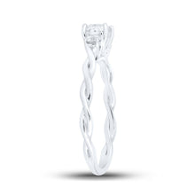 Load image into Gallery viewer, Elegant Essence 14kt White Gold Princess Diamond 3 - stone Bridal Wedding Engagement Ring 1/2 Cttw - Splendid Jewellery