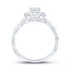 Elegant Essence 14kt White Gold Princess Diamond 3 - stone Bridal Wedding Engagement Ring 1/2 Cttw - Splendid Jewellery