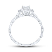 Load image into Gallery viewer, Elegant Essence 14kt White Gold Princess Diamond 3 - stone Bridal Wedding Engagement Ring 1/2 Cttw - Splendid Jewellery
