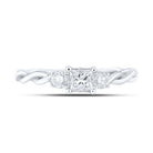 Elegant Essence 14kt White Gold Princess Diamond 3 - stone Bridal Wedding Engagement Ring 1/2 Cttw - Splendid Jewellery