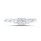 Elegant Essence 14kt White Gold Princess Diamond 3 - stone Bridal Wedding Engagement Ring 1/2 Cttw - Splendid Jewellery