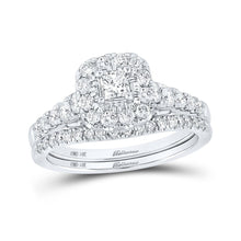 Load image into Gallery viewer, Elegant Majesty 14kt White Gold Princess Diamond Bridal Wedding Ring Band Set - Splendid Jewellery