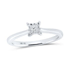 Elegant Princess Cut Diamond Solitaire Ring in 10kt White Gold - Splendid Jewellery
