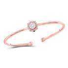 Elegant Rose Gold Diamond Cluster Bangle Bracelet - 1/2 Ct.t.w. - Splendid Jewellery