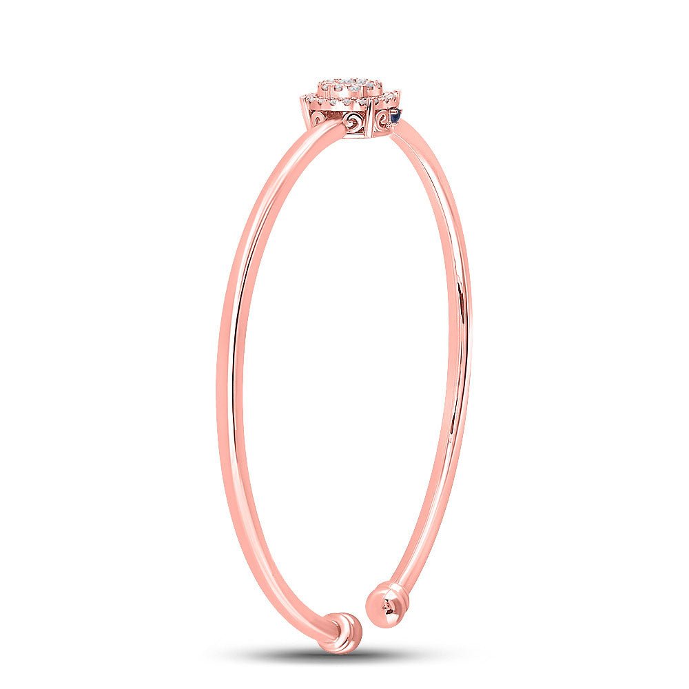 Elegant Rose Gold Diamond Cluster Bangle Bracelet - 1/2 Ct.t.w. - Splendid Jewellery