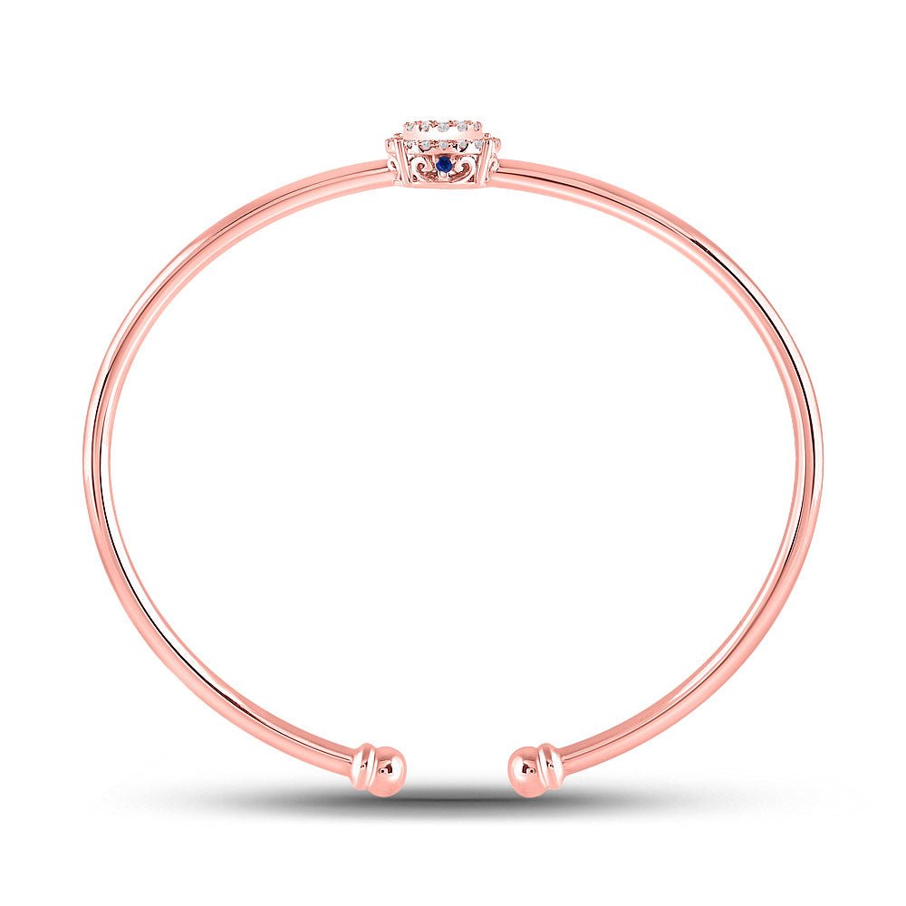 Elegant Rose Gold Diamond Cluster Bangle Bracelet - 1/2 Ct.t.w. - Splendid Jewellery