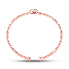 Elegant Rose Gold Diamond Cluster Bangle Bracelet - 1/2 Ct.t.w. - Splendid Jewellery
