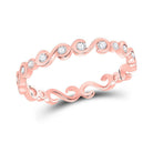 Elegant Rose Gold Diamond S - Shape Stackable Band Ring - Splendid Jewellery