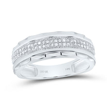 Load image into Gallery viewer, Elegant Scalloped Edge Diamond Wedding Band Ring - 1/5 Cttw in 10kt White Gold - Splendid Jewellery