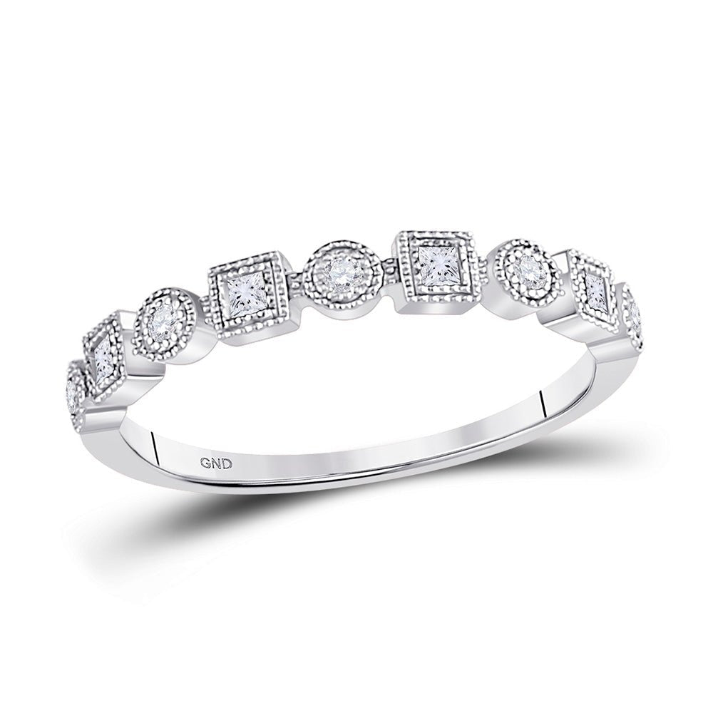 Elegant Square Dot Diamond Stackable Band Ring - Splendid Jewellery