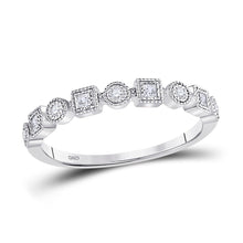 Load image into Gallery viewer, Elegant Square Dot Diamond Stackable Band Ring - Splendid Jewellery