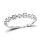 Elegant Square Dot Diamond Stackable Band Ring - Splendid Jewellery