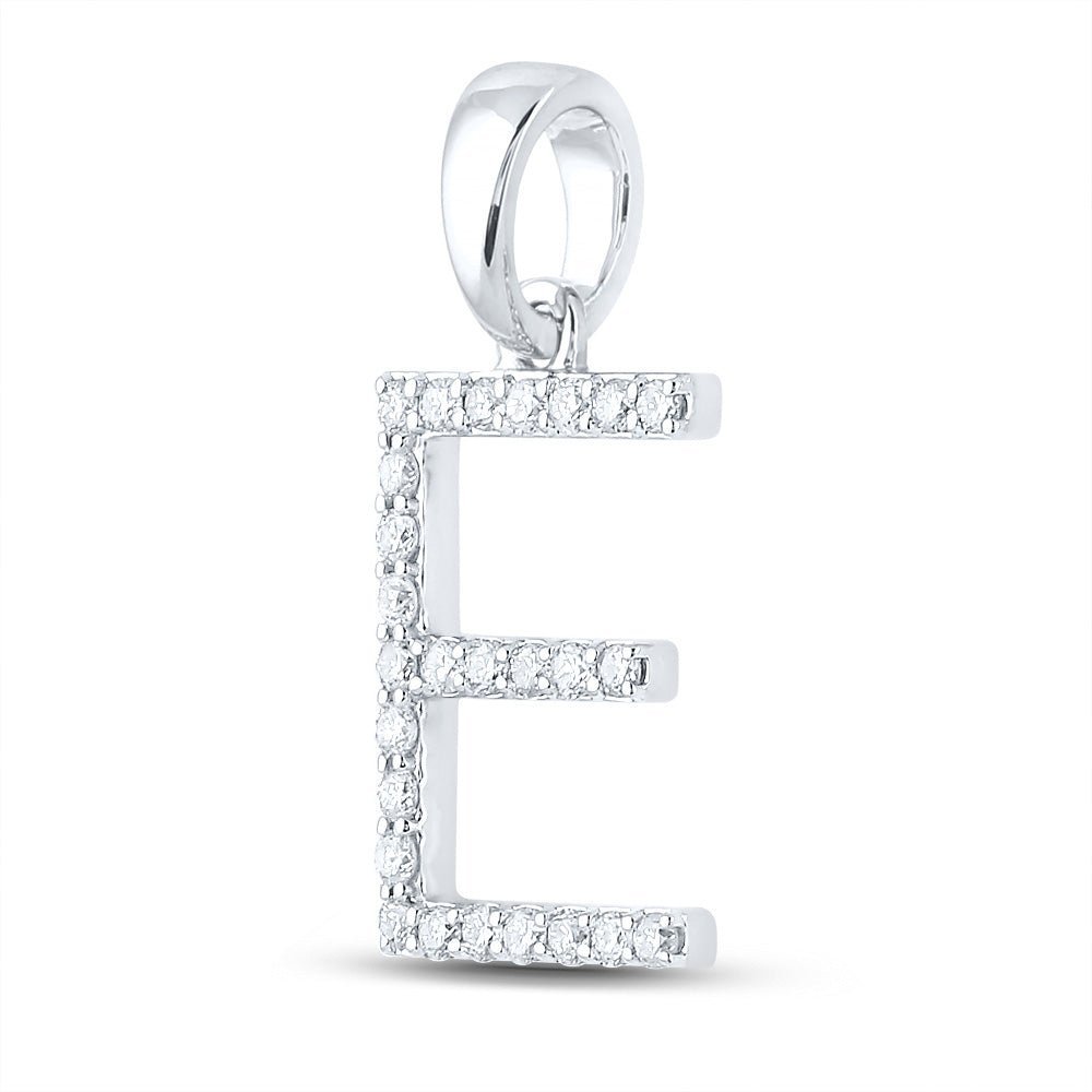 Elegant White Gold Diamond Initial Pendant - Splendid Jewellery