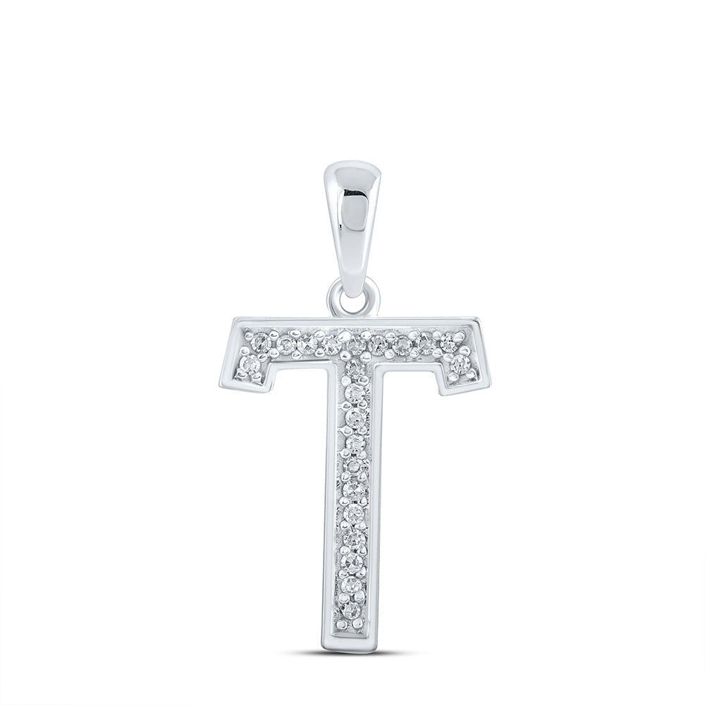 Elegant White Gold Diamond Initial Pendant - Personalized Letter Necklace - Splendid Jewellery