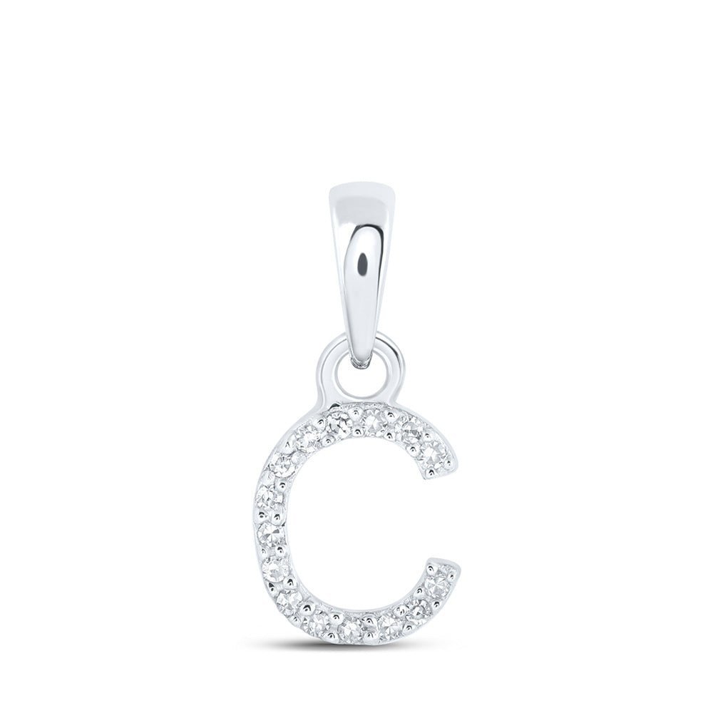 Elegant White Gold Diamond Initial Pendant - Personalized Letter Necklace - Splendid Jewellery