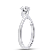 Load image into Gallery viewer, Elegant White Gold Round Diamond Solitaire Bridal Ring - Second Side View