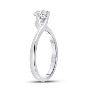 Elegant White Gold Round Diamond Solitaire Bridal Ring - Splendid Jewellery