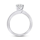 Elegant White Gold Round Diamond Solitaire Bridal Ring - Side View