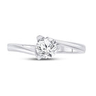 Elegant White Gold Round Diamond Solitaire Bridal Ring - Front View