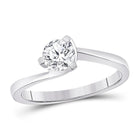Elegant White Gold Round Diamond Solitaire Bridal Ring - Top View