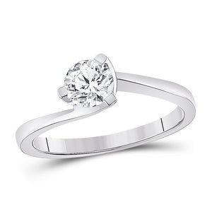 Elegant White Gold Round Diamond Solitaire Bridal Ring - Splendid Jewellery