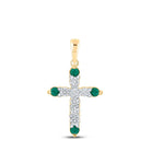 Emerald and Diamond Harmony Cross Pendant - Splendid Jewellery