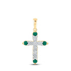 Emerald and Diamond Harmony Cross Pendant - Splendid Jewellery
