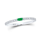 Emerald Brilliance | 10kt White Gold Baguette Emerald Diamond Band Ring - Splendid Jewellery