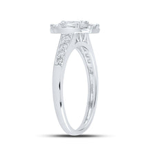 Load image into Gallery viewer, Emerald Brilliance: 14kt White Gold Diamond Halo Bridal Wedding Ring - Splendid Jewellery