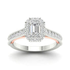 Emerald Brilliance: 14kt White Gold Diamond Solitaire Bridal Wedding Ring - Splendid Jewellery