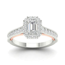 Load image into Gallery viewer, Emerald Brilliance: 14kt White Gold Diamond Solitaire Bridal Wedding Ring - Splendid Jewellery