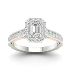 Emerald Brilliance: 14kt White Gold Diamond Solitaire Bridal Wedding Ring - Splendid Jewellery