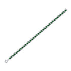 Emerald Elegance: Sterling Silver Round Lab-Created Emerald Tennis Bracelet  Side View from Splendid Jewellery