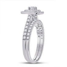 Load image into Gallery viewer, Enchanted Love | 10kt White Gold Diamond Halo Bridal Wedding Ring Set - Alternate view 3 from Splendid Jewellery