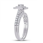 Enchanted Love | 10kt White Gold Diamond Halo Bridal Wedding Ring Set - Alternate view 3 from Splendid Jewellery