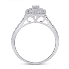 Enchanted Love | 10kt White Gold Diamond Halo Bridal Wedding Ring Set - Alternate view 2 from Splendid Jewellery
