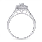 Enchanted Love | 10kt White Gold Diamond Halo Bridal Wedding Ring Set - Splendid Jewellery