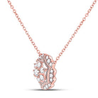 Enchanted Rose Diamond Pendant Necklace | 14kt Rose Gold Womens Round Diamond Floral Cluster Necklace 1/3 Cttw | Splendid Jewellery - Splendid Jewellery
