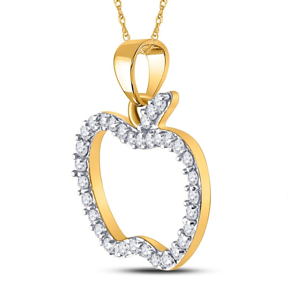 Enchanted Rose Gold Diamond Apple Pendant - Splendid Jewellery