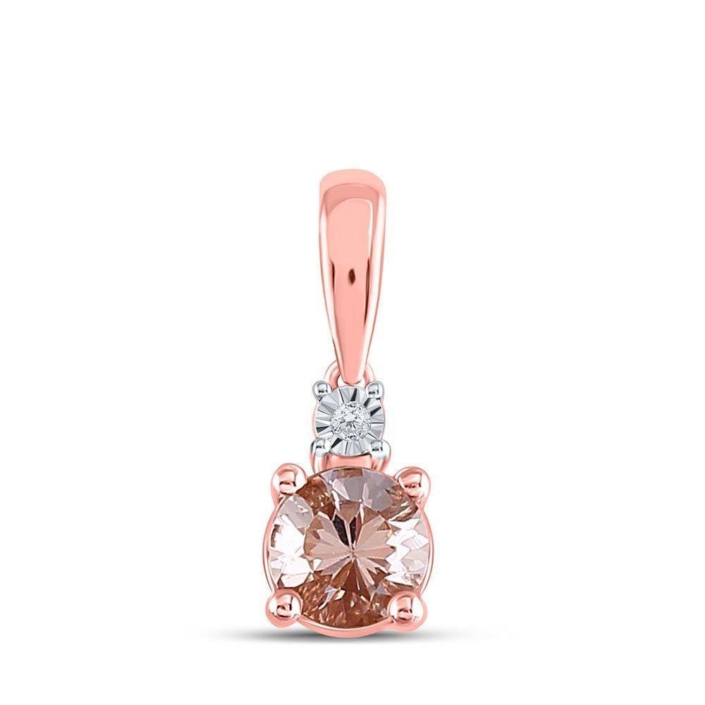 Enchanted Rose Gold Morganite Solitaire Pendant - Splendid Jewellery